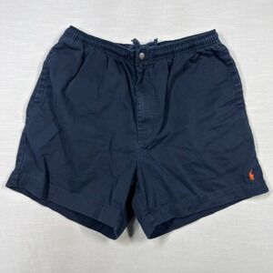 Polo Ralph Lauren Shorts Men XL Blue Drawstring Classic Orange Pony 5"